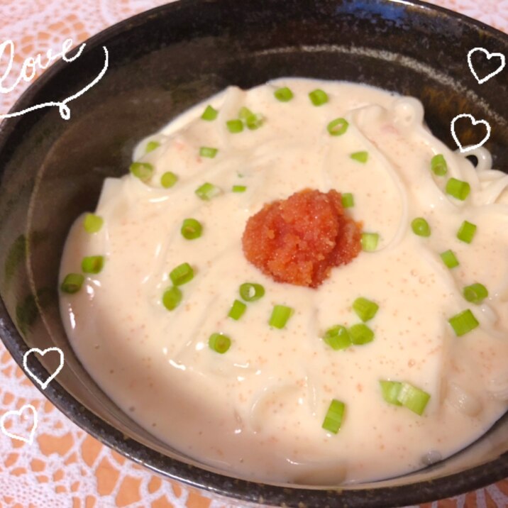 牛乳で明太クリームうどん⑅◡̈*